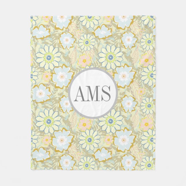 Söt Daisy Personlig Monogram Fleecefilt (Framsidan)