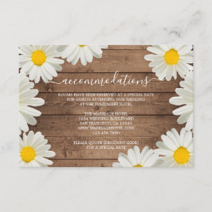 Söt Daisy Rustic Wood Bröllop Information Tilläggskort