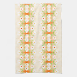Söt Daisy Skriv ut Tea-Towel med Orange Kökshandduk