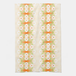 Söt Daisy Skriv ut Tea-Towel med Orange Kökshandduk