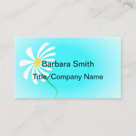 Söt daisy turkos och vit anpassningsbar dubbla sid visitkort