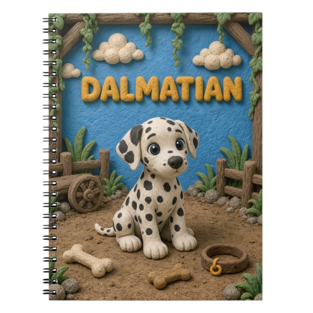 Söt dalmatiner-valp, babyhund anteckningsbok (Framsidan)