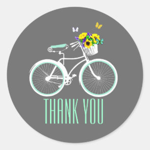 Söt Dam Bicycle Möhippa Sticker Runt Klistermärke