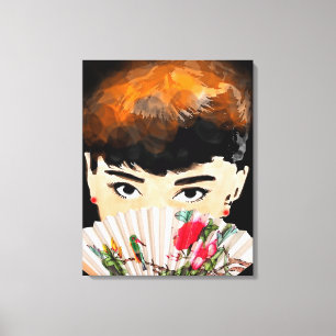 SÖT DAM BIG ÖGA CANVAS ART PRINT