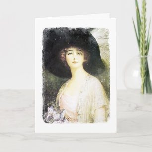 Söt Dam Circa 1910 Digital Art Kort