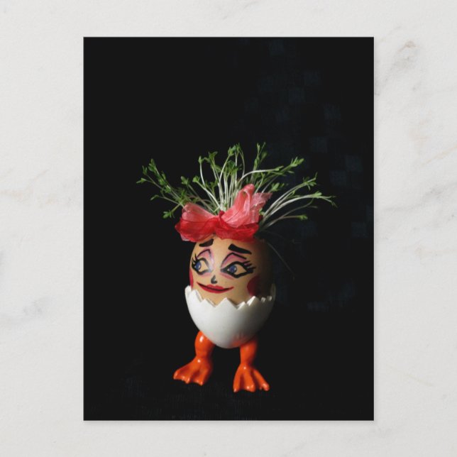 Söt Dam Eggmen Series Påsk-vykort Helg Vykort (Framsida)