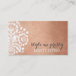 SÖT DAMASK PATTERN blommigt serene ro guld foil Visitkort