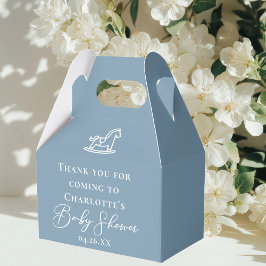 Söt dammig blå personlig baby shower presentaskar