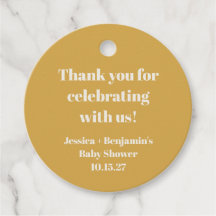 Söt dammig gul baby shower anpassat tack