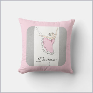 Söt Dancing Ballerina i Rosa Tutu Kudde