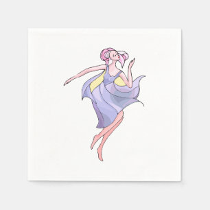 Söt Dancing Ballerina Napkins Pappersservett