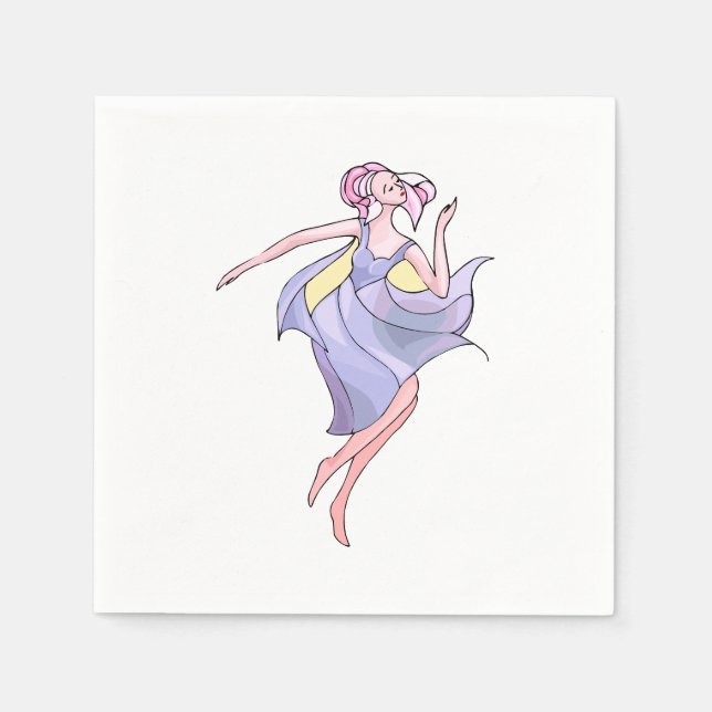 Söt Dancing Ballerina Napkins Pappersservett (Framsidan)