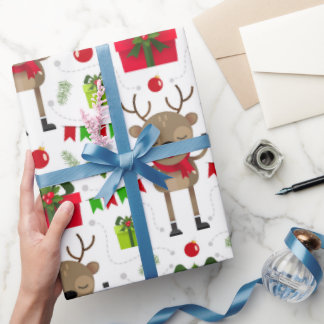 Söt Dansande Ren Julpresentpapper Presentpapper