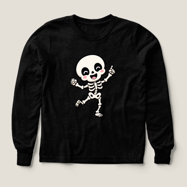 Söt dansande skelett Halloween-design T Shirt (Design framsida)