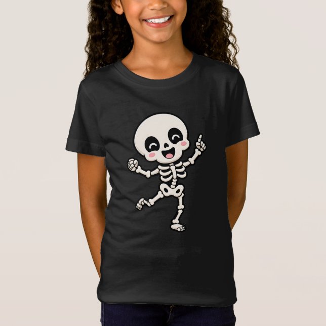 Söt dansande skelett Halloween-design T Shirt (Framsida)