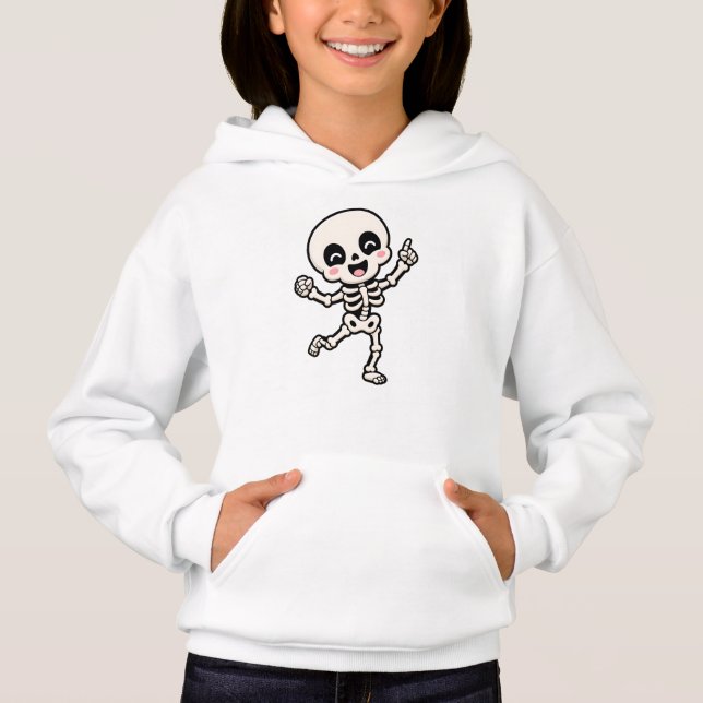 Söt dansande skelett Halloween-design T Shirt (Framsida)
