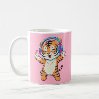 Söt dansande tiger kaffemugg