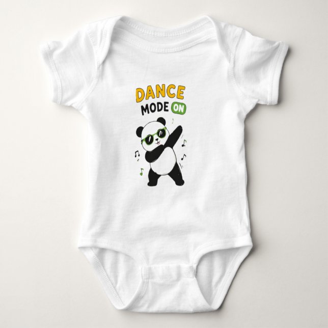 Söt "Dansläge" Panda Björn Baby Bodysuit Alterna T Shirt (Framsida)