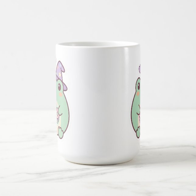 Söt datorspelsgroda trollkarl Pastell Kaffe Mugg (Center)