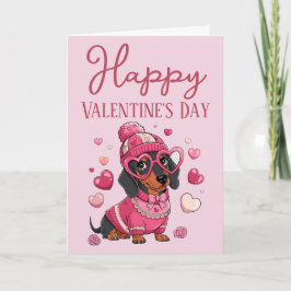 Söt Dauschund Hund Bortskämd Underbar Alla Hjärtan Helgkort