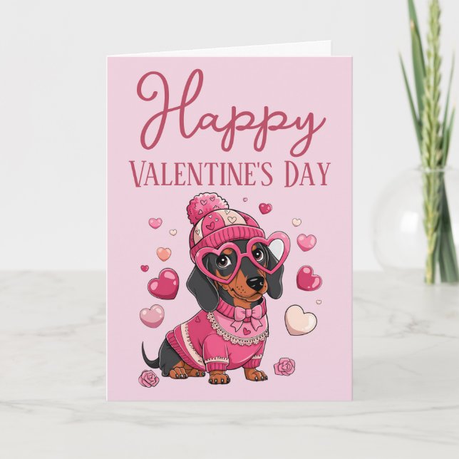 Söt Dauschund Hund Superb Alla Hjärtans Dag-kort Helgkort (Framsida)