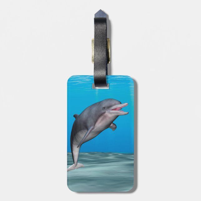 Söt delfin bagagebricka (Baksidan Lodrät)