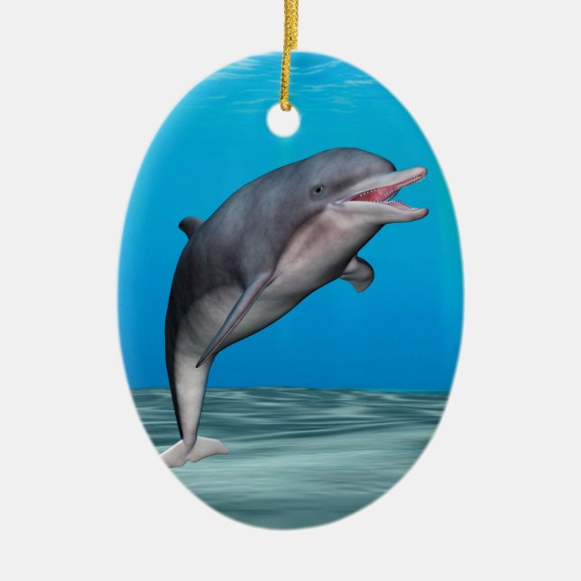 Söt delfin julgransprydnad keramik (Framsidan)