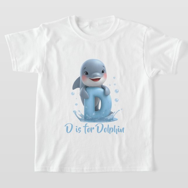 Söt delfinbarnt-shirt | D är för delfin Alpha T Shirt (Laydown)