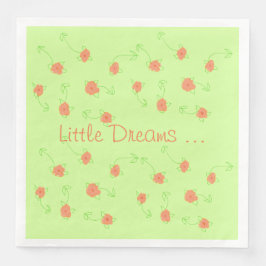 Söt Delikat Artsy Blommigt Pappersservett