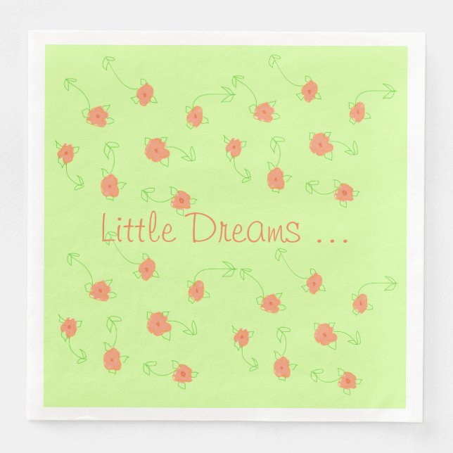 Söt Delikat Artsy Blommigt Pappersservett (Framsida)