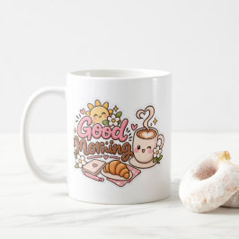Söt design för kaffemugg för god morgon
