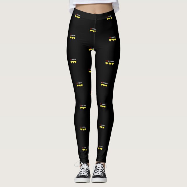 Söt design för kycklingälskare  leggings (Framsida)