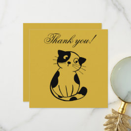 Söt design med katt och fisk, anpassningsbar tack kort