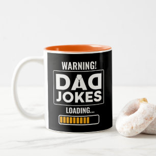 Söt design-varning! Pappaskämt laddar Två-Tonad Mugg