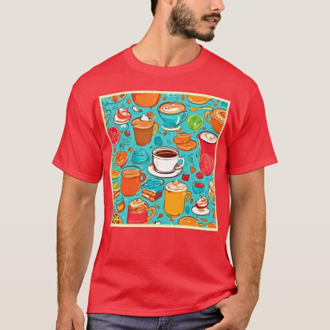 Söt Dessert & Drink Art T Shirt (Framsida)