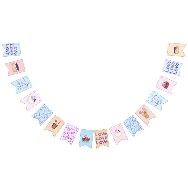 Söt dessert och glass party vimplar (Alla)