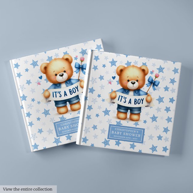 Söt det är en Nalle Baby Shower Guest Bok (Sweet It’s a Boy Teddy Bear Baby Shower Guest Book)