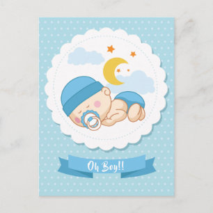 Söt "Det är en pojke" Baby Shower Postkortsinbjuda Inbjudan Vykort