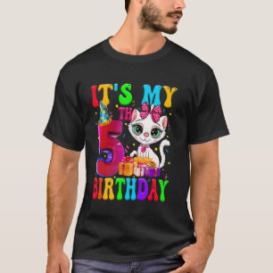 Söt Det Är Min 5-års Födelsedag 5 År Gammal Katt F T Shirt