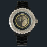 Söt Diamond Bröllop Ring med Photo on Black Armbandsur<br><div class="desc">Den här anpassningsbarna i elegant har ett diamant bröllop ring. Guld-bandet bildar en cirkel med silver-klocknummer utanför, där "12" ersätts med en diamantbild. Allt står djärvt på en svart bakgrund (se färg variationer under "Bröllop" i vår butik), som har ett utrymme i mitten där du kan lägga till ett foto...</div>