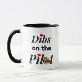 Söt "Dibs on the Pilot" typografi,rolig,luftfart Mugg