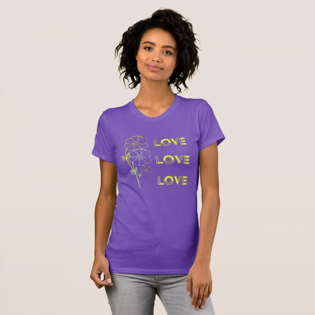 Söt Digital Graphic Kärlek Women's T-Shirt (Hel framsida)
