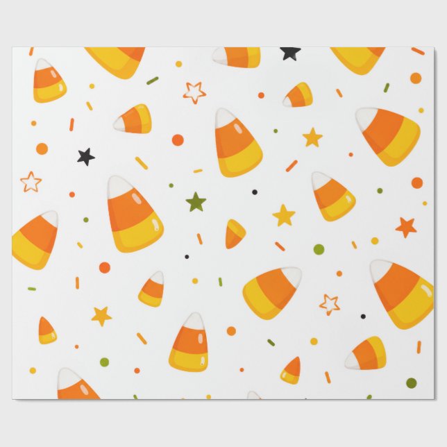 Söt digital Halloweenmönstrad presentpapper (Platt)