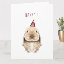 Söt digital kanin tacksamhetskort