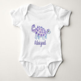 Söt dino- akvarellmålning napp babysalivplatta b t shirt