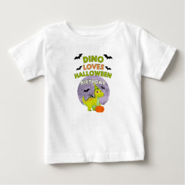 Söt Dino älskar Halloween-födelsedagströja T Shirt