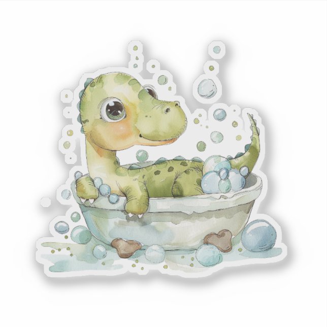 Söt Dino Badar Klistermärken (Framsida)