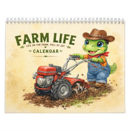 Söt Dino Gård Liv - Gårdsarbete Konst Kalender