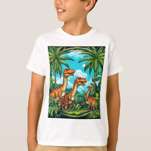 Söt Dino-Grafisk T-Shirt Roligt Present för Barn