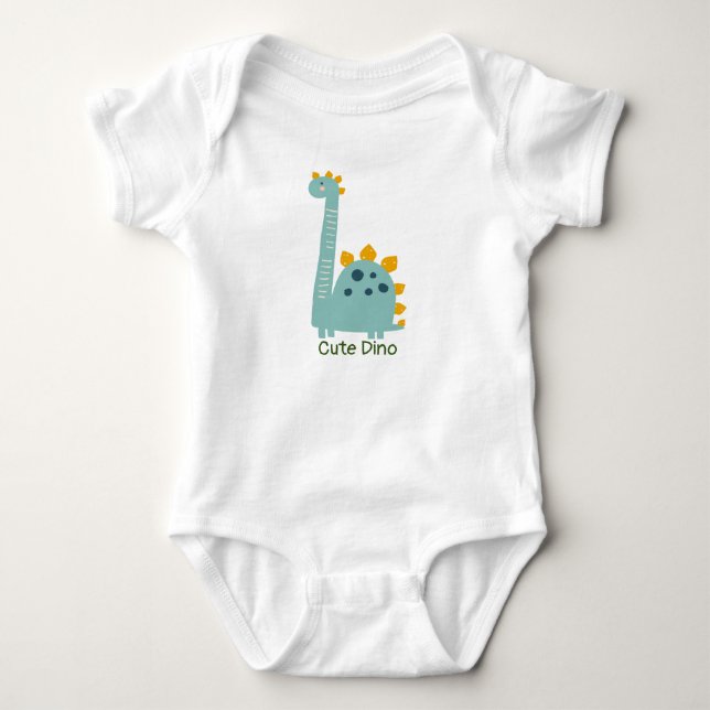 Söt Dino Personlig Baby Bodysuit T Shirt (Framsida)